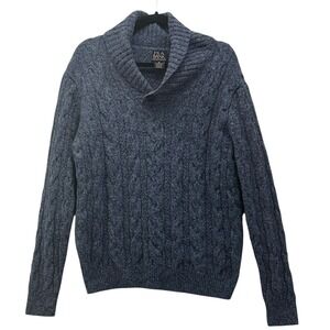Jos A Bank Lambswool Sweater Blue Medium